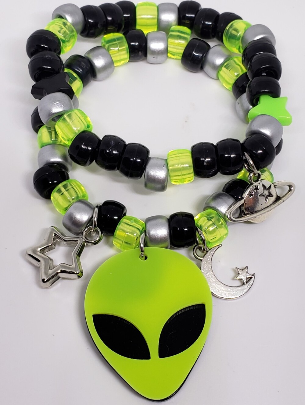 Handmade Alien Planet Star Beaded Stackable Kandi Bracelets